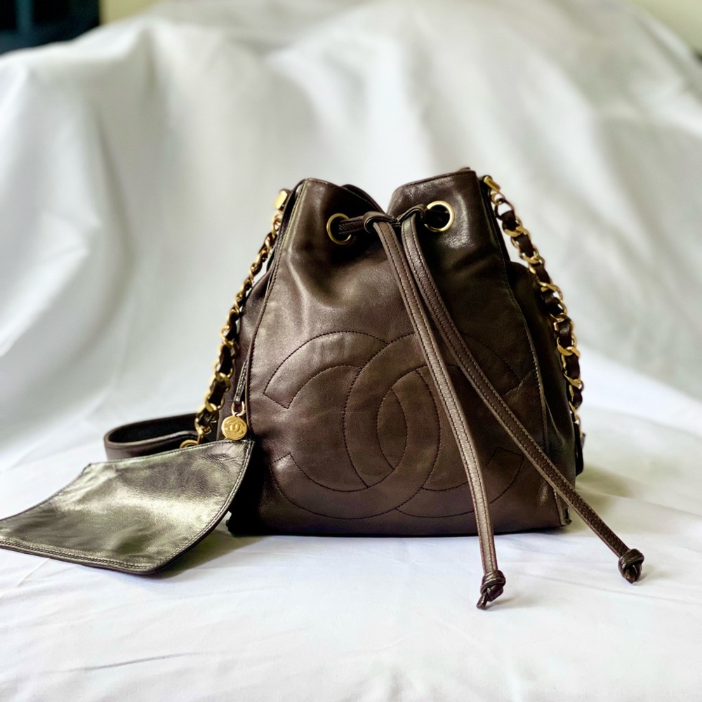 Chanel Vintage Bucket Drawstring Bag 1995